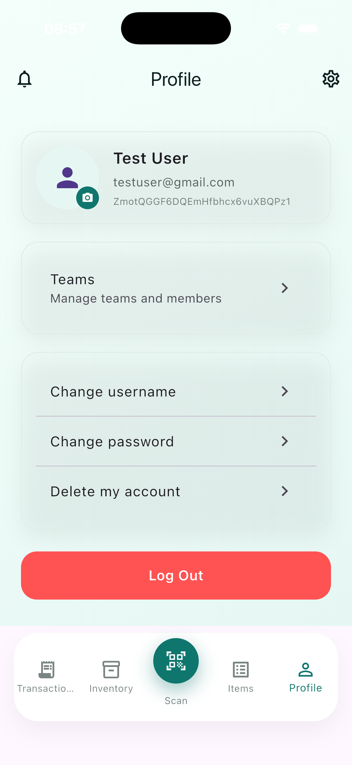 Profile screen
